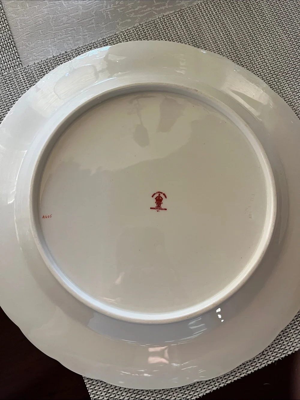 Royal Crown Derby Cream Plate with Bird and Floral Design